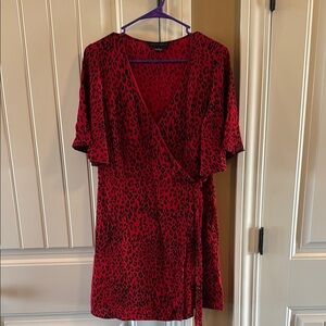 Sanctuary Red Leopard Print Mini Dress